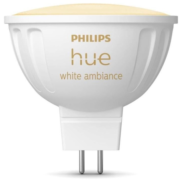 Ampoule connectée - PHILIPS HUE - MR16 - Lumiere blanche - Compatible bluetooth - Fonctionne avec App et voix