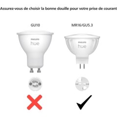 Ampoule connectée - PHILIPS HUE - MR16 - Lumiere blanche - Compatible bluetooth - Fonctionne avec App et voix