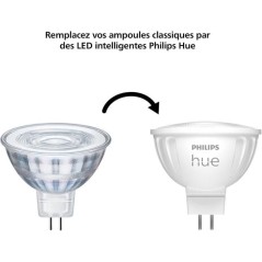 Ampoule connectée - PHILIPS HUE - MR16 - Lumiere blanche - Compatible