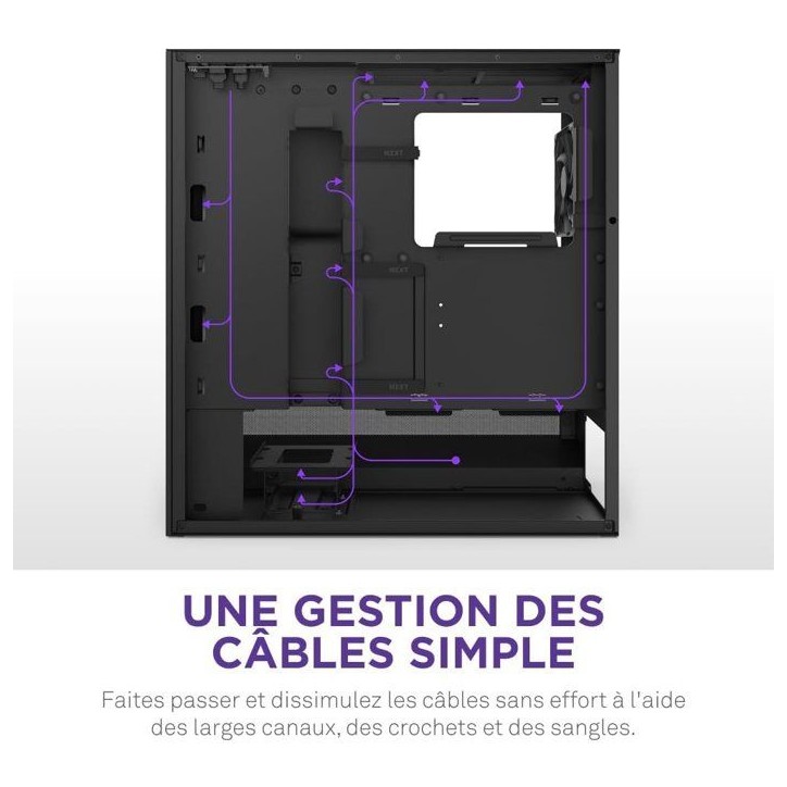 Boitier moyen-tour compact ATX - NZXT - CC-H52FB-R1 - H5 Flow RGB avec ventilateurs RGB inclus - Noir Boitier moyen-tour compact ATX - NZXT - CC-H52FB-R1 - H5 Flow RGB avec ventilateurs RGB inclus - Noir