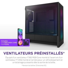 Boitier moyen-tour compact ATX - NZXT - CC-H52FB-R1 - H5 Flow RGB avec