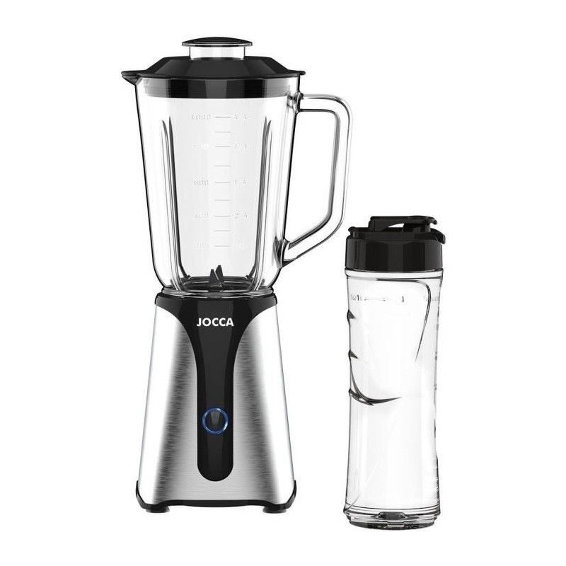 Mixeur - JOCCA - 350 W - Bol en verre 1 L - Bouteille 600 ml - Noir