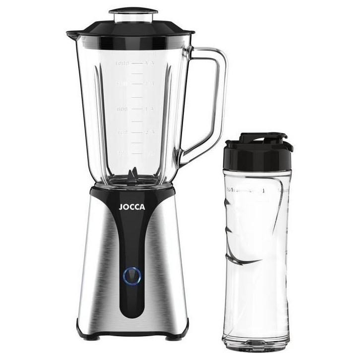 Mixeur - JOCCA - 350 W - Bol en verre 1 L - Bouteille 600 ml - Noir Mixeur - JOCCA - 350 W - Bol en verre 1 L - Bouteille 600 ml - Noir