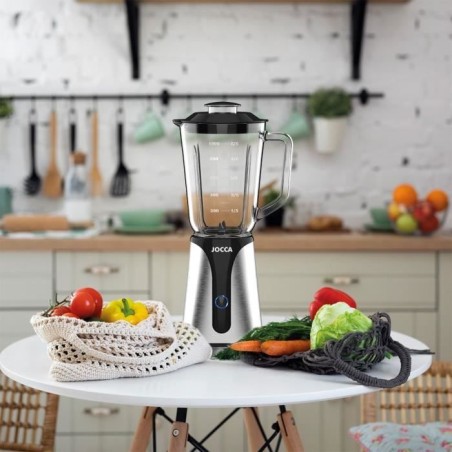 Mixeur - JOCCA - 350 W - Bol en verre 1 L - Bouteille 600 ml - Noir