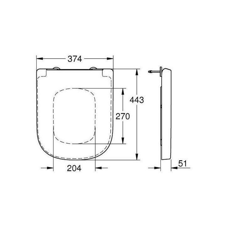 Abattant WC - GROHE - Fermeture frein de chute - Céramique