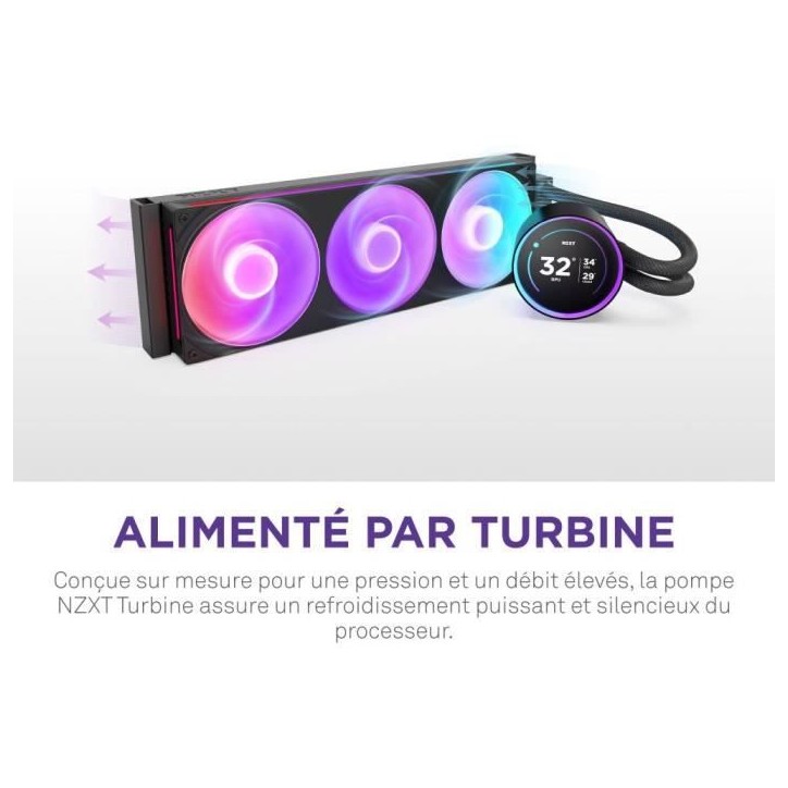 Watercooling - NZXT - RL-KR36E-B2 - Kraken Elite 360 RGB - Écran LCD IPS 2.72 - Ventilateurs RGB - Noir Watercooling - NZXT - RL-KR36E-B2 - Kraken Elite 360 RGB - Écran LCD IPS 2.72 - Ventilateurs RGB - Noir