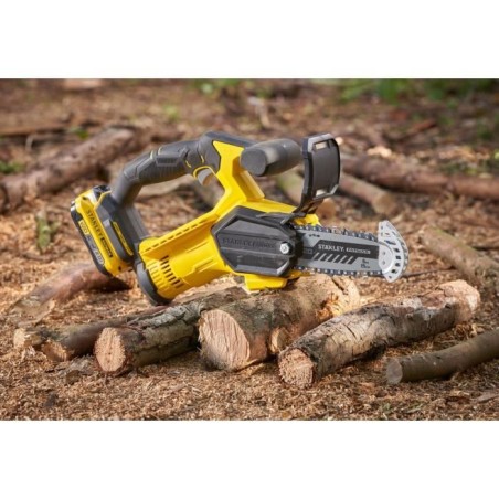 Scie d'élagage sans fil + batterie 2Ah + chargeur - Stanley Fatmax - SFMCPS415D1-QW - 18V - chaîne 15cm