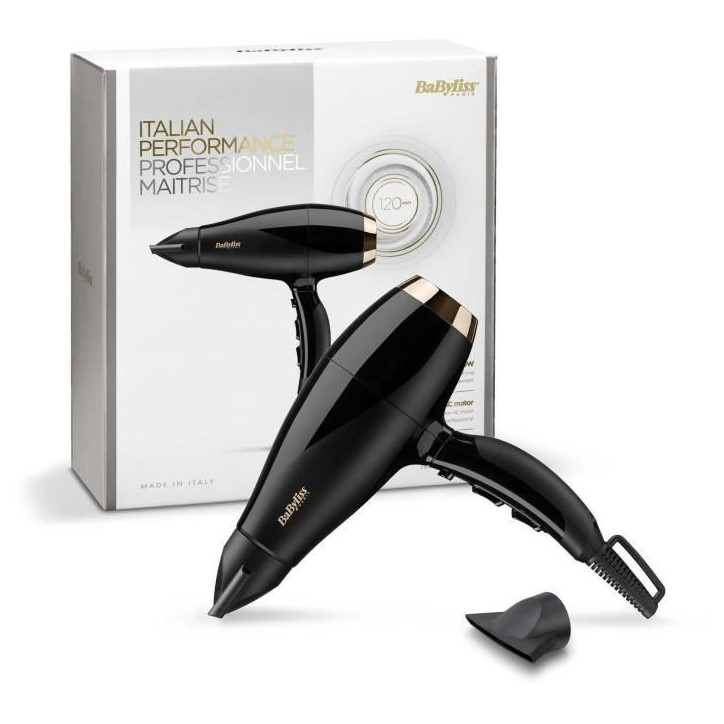 Seche-cheveux - BaByliss - 6714E Super Pro 2300 - Moteur AC - Fabriqué en Italie Seche-cheveux - BaByliss - 6714E Super Pro 2300 - Moteur AC - Fabriqué en Italie
