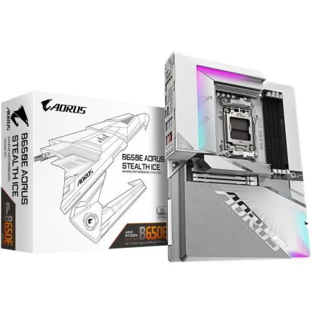 Carte mere - GIGABYTE - B650E AORUS STEALTH ICE - AMD AM5 - DDR5 - Wi-