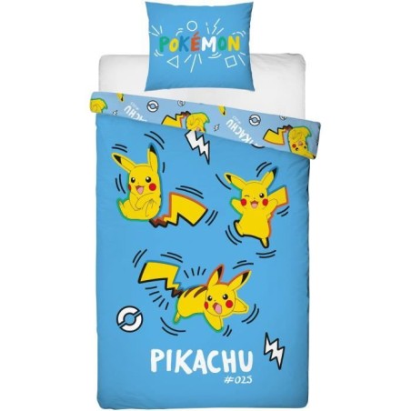 Parure de lit - POKEMON - Pikachu dans tous ses états - Microfibre -