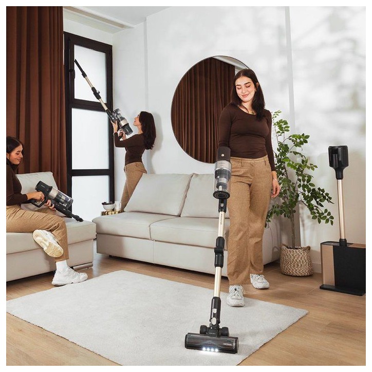 Aspirateur Balai - CECOTEC Conga Rockstar 5500 Hurricane Station Flex - 30 000 Pa - 90 min - Noir / Gris