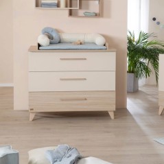 Chambre bébé duo : Lit évolutif 70 x 140 cm + Commode a langer - SI