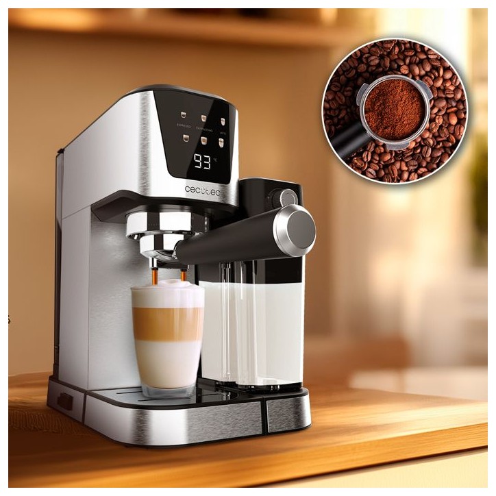 Machine a café - CECOTEC - Power Espresso 20 Cream - 1350 W - 20 bars - 1 L - Inox Machine a café - CECOTEC - Power Espresso 20 Cream - 1350 W - 20 bars - 1 L - Inox