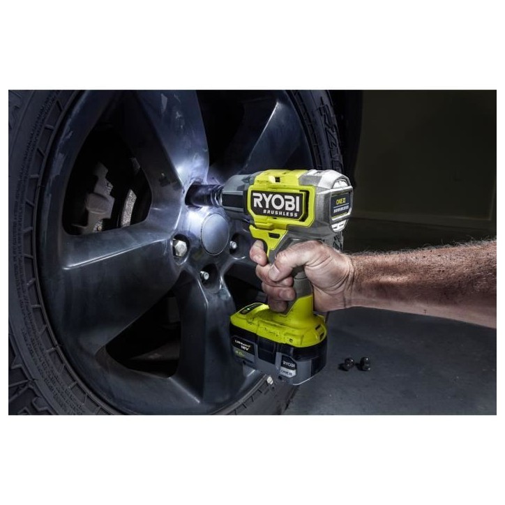 Boulonneuse a chocs - RYOBI - Brushless - 18V - 4 modes : 200 / 350 / 700 Nm - Desserrage 900 Nm - Emmanchement carré 1/2Boulon Boulonneuse a chocs - RYOBI - Brushless - 18V - 4 modes : 200 / 350 / 700 Nm - Desserrage 900 Nm - Emmanchement carré 1/2Boulon