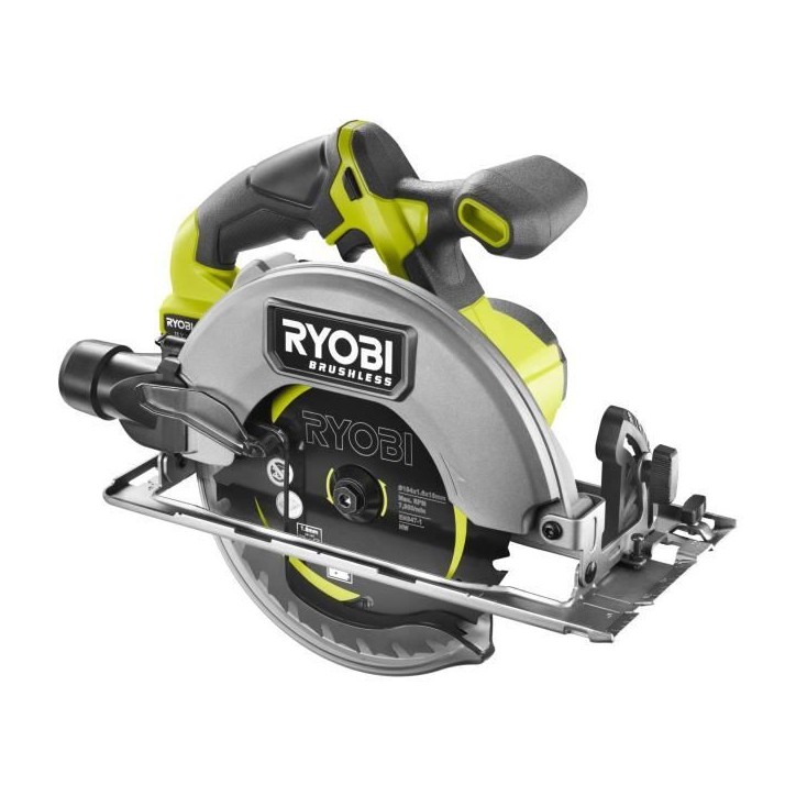 Scie circulaire - RYOBI - Brushless - Moteur sans charbons - 18V - Diam. 184 mm x 16 mm - 4 500 tr/min - Livrée avec 1 lame 24 Scie circulaire - RYOBI - Brushless - Moteur sans charbons - 18V - Diam. 184 mm x 16 mm - 4 500 tr/min - Livrée avec 1 lame 24
