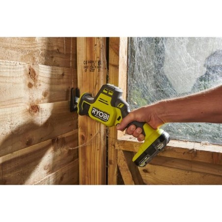Scie sabre 1 main - RYOBI - Brushless - 18V - Compacte - 0-3 000 cp/min - Course de lame 16 mm - Capacité bois 90 mm