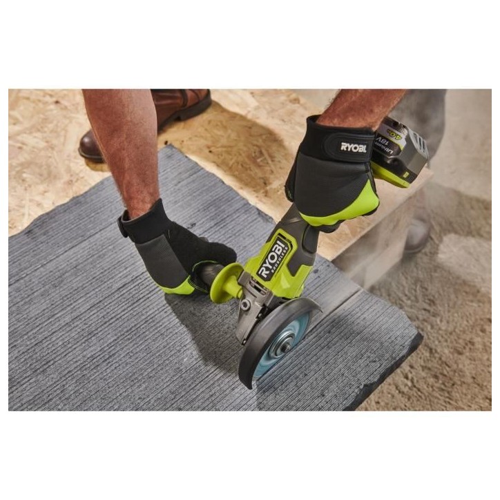 Meuleuse d'angle - RYOBI - Brushless - 18V - Diam. 125 mm - 8 000-9 200 tr/min - Carter 2-en-1 meulage/tronçonnage