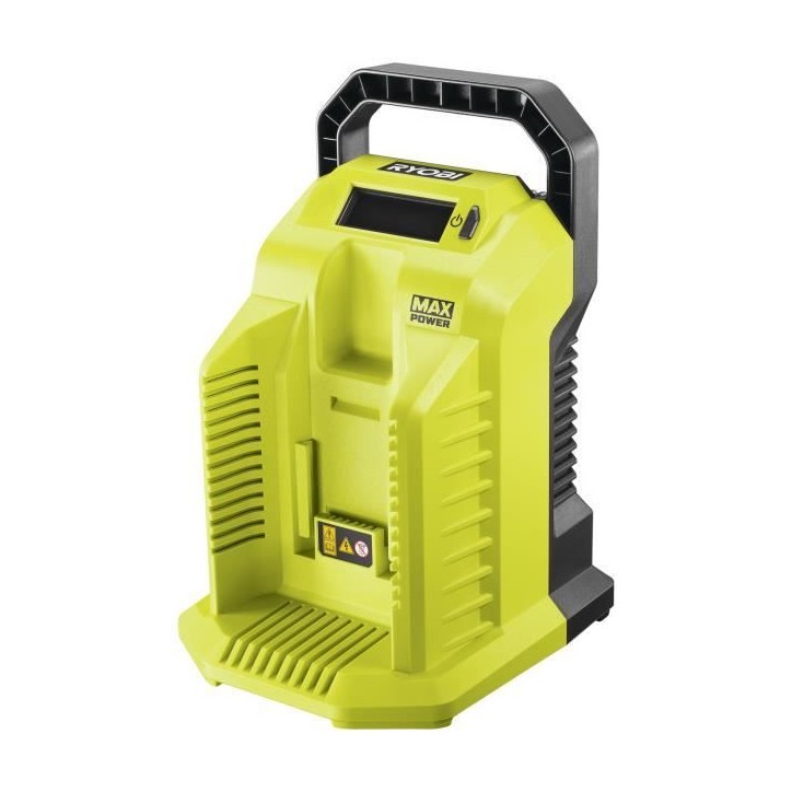 Chargeur - RYOBI - 36 V ultra rapide 10 A - Variation du courant de charge en fonction de la batterie - Ecran LCD