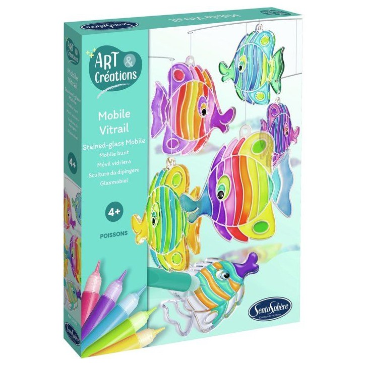 Art & Créations Mobile Vitrail - SENTOSPHERE - Poissons - Activité Créative facile et utile pour décoration - Des 4 ans Art & Créations Mobile Vitrail - SENTOSPHERE - Poissons - Activité Créative facile et utile pour décoration - Des 4 ans