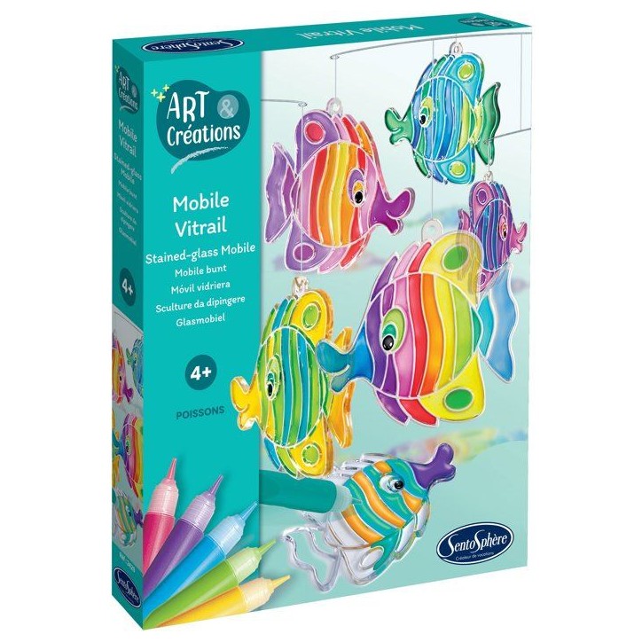 Art & Créations Mobile Vitrail - SENTOSPHERE - Poissons - Activité Créative facile et utile pour décoration - Des 4 ans Art & Créations Mobile Vitrail - SENTOSPHERE - Poissons - Activité Créative facile et utile pour décoration - Des 4 ans