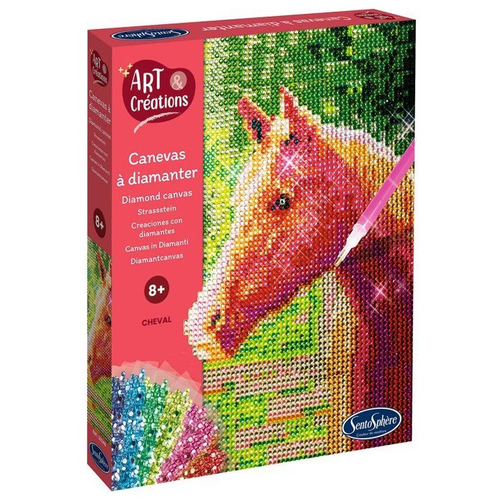 Création a base de mini strass - SENTOSPHERE - Art & Créations - Canevas a Diamanter - Cheval - Des 8 ans Création a base de mini strass - SENTOSPHERE - Art & Créations - Canevas a Diamanter - Cheval - Des 8 ans