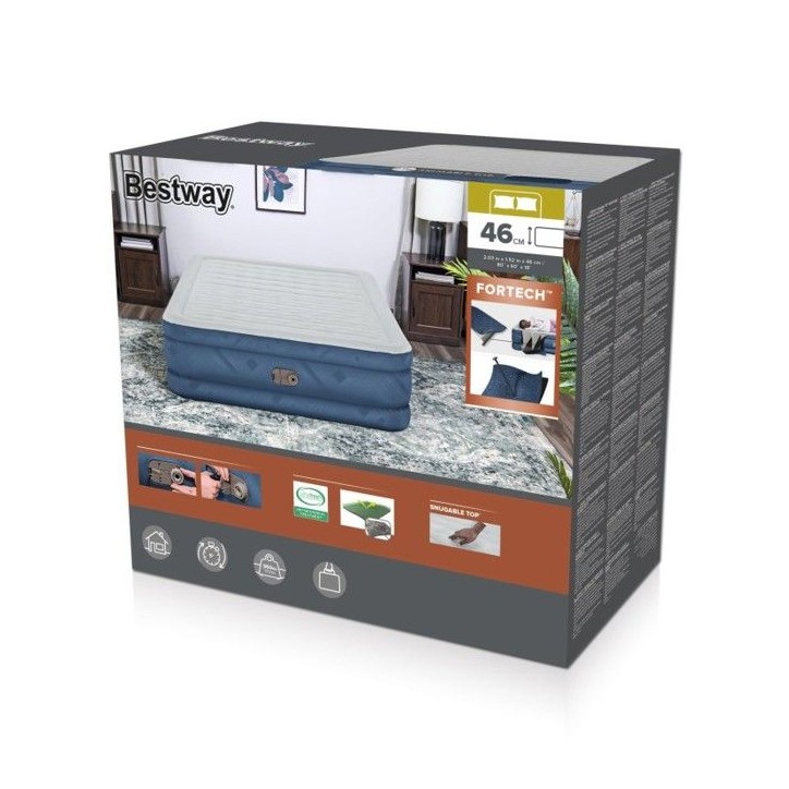 BESTWAY Bestway Lit gonflable 2 places 203x152x46cm avec pompe électrique intégrée BESTWAY Bestway Lit gonflable 2 places 203x152x46cm avec pompe électrique intégrée