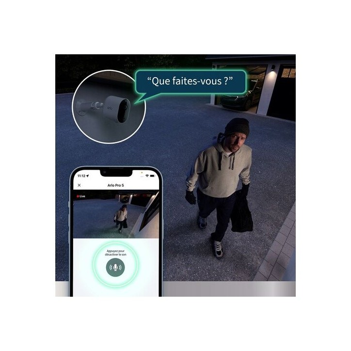 Caméra de sécurité connectée - ARLO - Pro 5 2K+ - Vision nocturne couleur - 4 caméras - Wi-Fi double bande Caméra de sécurité connectée - ARLO - Pro 5 2K+ - Vision nocturne couleur - 4 caméras - Wi-Fi double bande