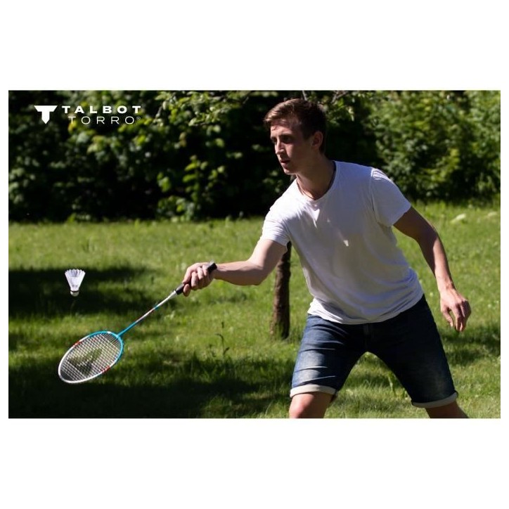 Set de badminton - TALBOT TORRO - 4 Fighter - 4 raquettes - Cordage multifilament avec oeillets - 3 volants synthétiques Set de badminton - TALBOT TORRO - 4 Fighter - 4 raquettes - Cordage multifilament avec oeillets - 3 volants synthétiques