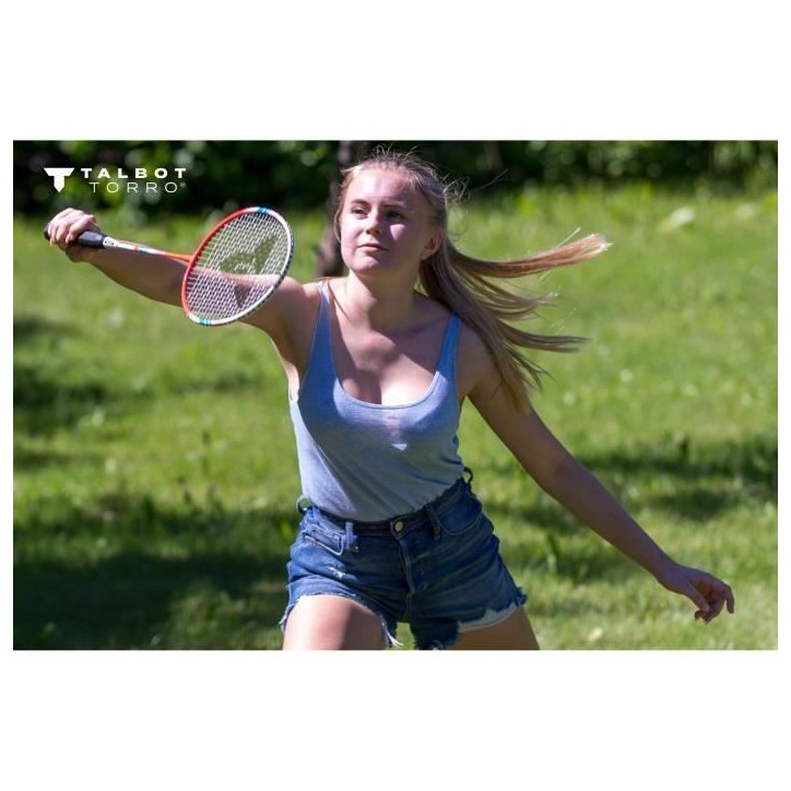 Set de badminton - TALBOT TORRO - 4 Fighter - 4 raquettes - Cordage multifilament avec oeillets - 3 volants synthétiques Set de badminton - TALBOT TORRO - 4 Fighter - 4 raquettes - Cordage multifilament avec oeillets - 3 volants synthétiques
