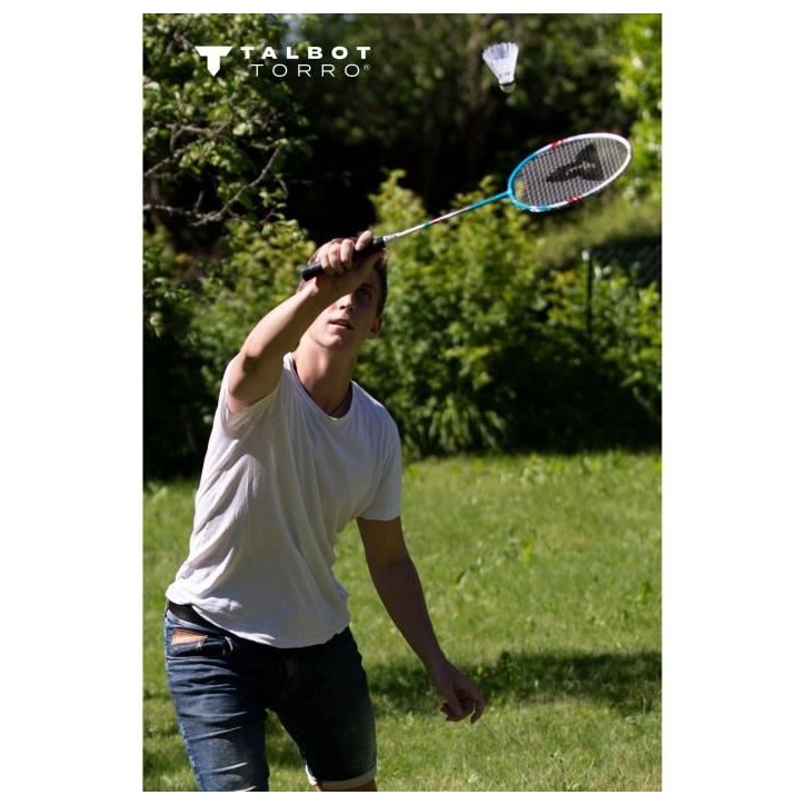 Set de badminton - TALBOT TORRO - 4 Fighter - 4 raquettes - Cordage multifilament avec oeillets - 3 volants synthétiques Set de badminton - TALBOT TORRO - 4 Fighter - 4 raquettes - Cordage multifilament avec oeillets - 3 volants synthétiques