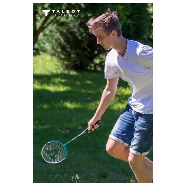 Set de badminton - TALBOT TORRO - 4 Fighter - 4 raquettes - Cordage multifilament avec oeillets - 3 volants synthétiques Set de badminton - TALBOT TORRO - 4 Fighter - 4 raquettes - Cordage multifilament avec oeillets - 3 volants synthétiques