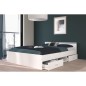 ZODIAC Lit adulte 140x190 cm - 2 tiroirs et 1 niche - Contemporain - Blanc mat