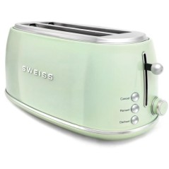 Grille-pain vintage - SWEISS - GRV7 - 2 fentes - 1500 W - Vert