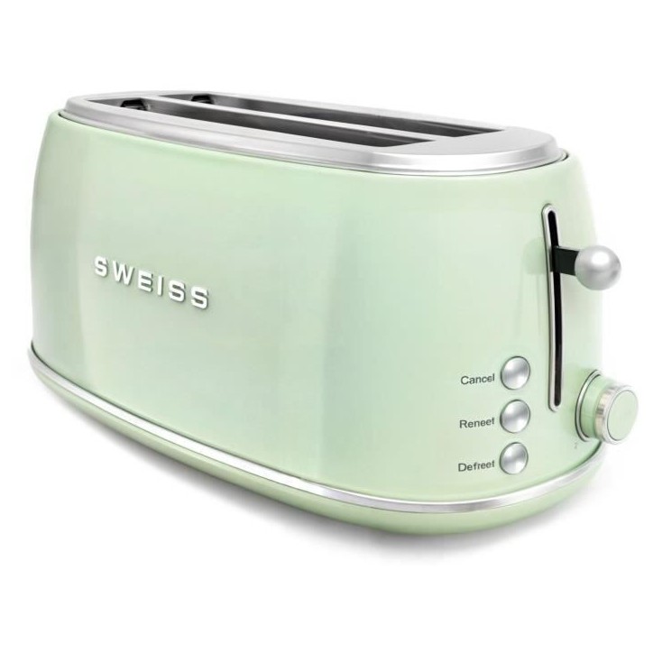 Grille-pain vintage - SWEISS - GRV7 - 2 fentes - 1500 W - Vert Grille-pain vintage - SWEISS - GRV7 - 2 fentes - 1500 W - Vert