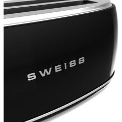 Grille-pain vintage - SWEISS - GRV9 - 2 fentes - 1500 W - Noir