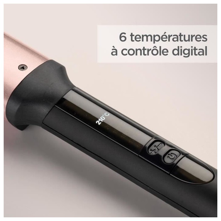 Fer a boucler - BABYLISS - C457E - Ovale - 6 Températures - 210°C - Rose et Noir Fer a boucler - BABYLISS - C457E - Ovale - 6 Températures - 210°C - Rose et Noir