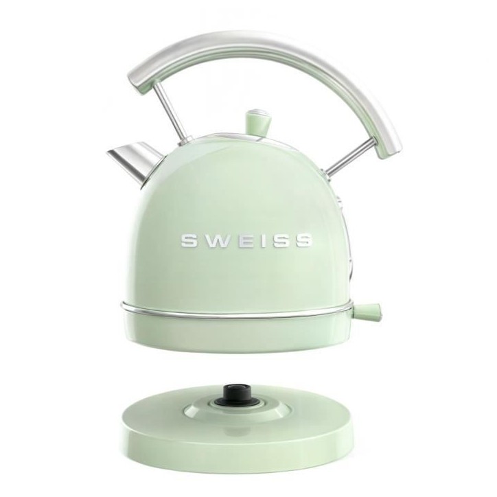 Bouilloire vintage - SWEISS - KTL7 - 2200 W - 1,8 L - Socle 360° - Vert Bouilloire vintage - SWEISS - KTL7 - 2200 W - 1,8 L - Socle 360° - Vert