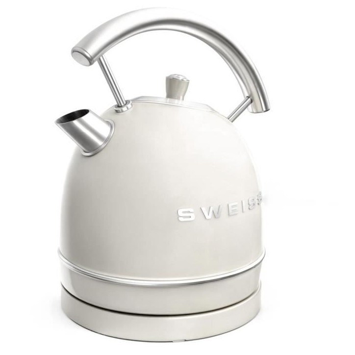 Bouilloire vintage - SWEISS - KTL8 - 2200 W - 1,8 L - Socle 360° - Beige