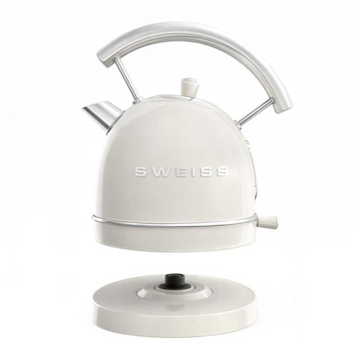 Bouilloire vintage - SWEISS - KTL8 - 2200 W - 1,8 L - Socle 360° - Beige