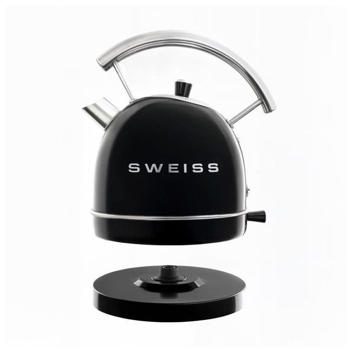 Bouilloire vintage - SWEISS - KTL9 - 2200 W - 1,8 L - Socle 360° - Noir Bouilloire vintage - SWEISS - KTL9 - 2200 W - 1,8 L - Socle 360° - Noir