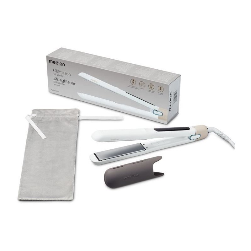 Lisseur - MEDION - MD19925 - 56 W - 5 programmes - 165 a 210 °C - Aff