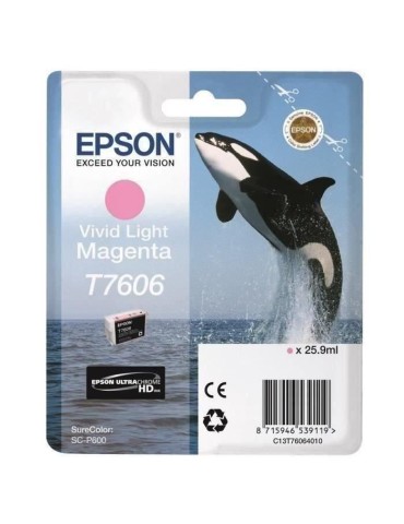 Cartouche d'encre Epson T7606 Magenta clair - Orque - Ultra Chrome HD Vivid - 26ml - Pack de 1