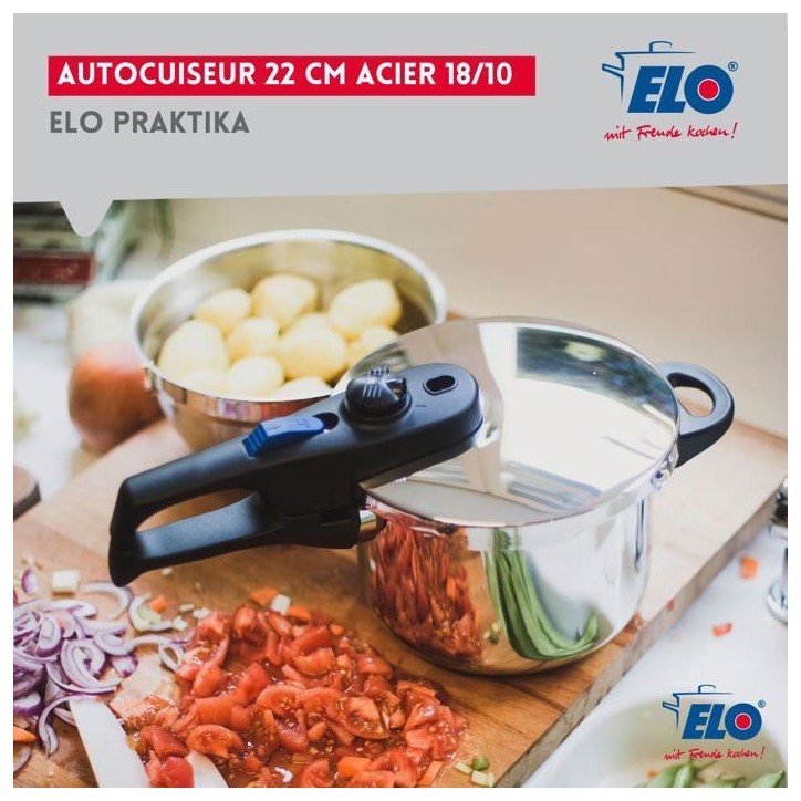 Autocuiseur vapeur - FACKELMANN - Elo Praktika - Acier inoxydable 18/10 - 22 cm - 4 litres Autocuiseur vapeur - FACKELMANN - Elo Praktika - Acier inoxydable 18/10 - 22 cm - 4 litres