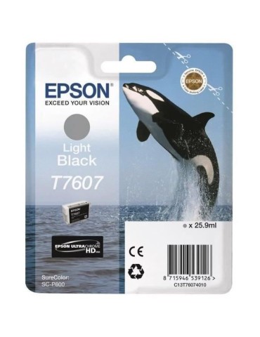 Cartouche d'encre EPSON T7607 Noir clair - Orque - Ultra Chrome HD - 25.9ml - Surecolor SC-P600