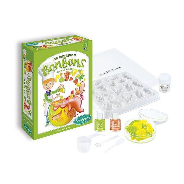 Kit créatif alimentaire - SENTOSPHERE - Mini Fabrique a bonbons - Saveurs Acides - Des 7 ans Kit créatif alimentaire - SENTOSPHERE - Mini Fabrique a bonbons - Saveurs Acides - Des 7 ans