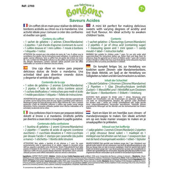 Kit créatif alimentaire - SENTOSPHERE - Mini Fabrique a bonbons - Saveurs Acides - Des 7 ans Kit créatif alimentaire - SENTOSPHERE - Mini Fabrique a bonbons - Saveurs Acides - Des 7 ans