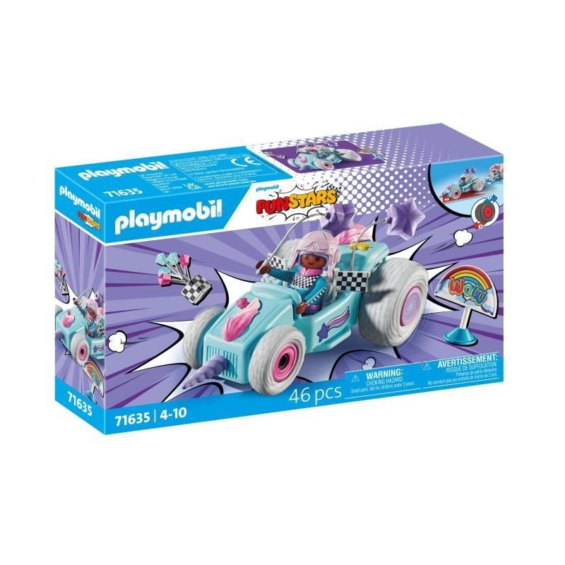 PLAYMOBIL 71635 Jeune fille licorne et kart, Funstars, 46 pieces, des