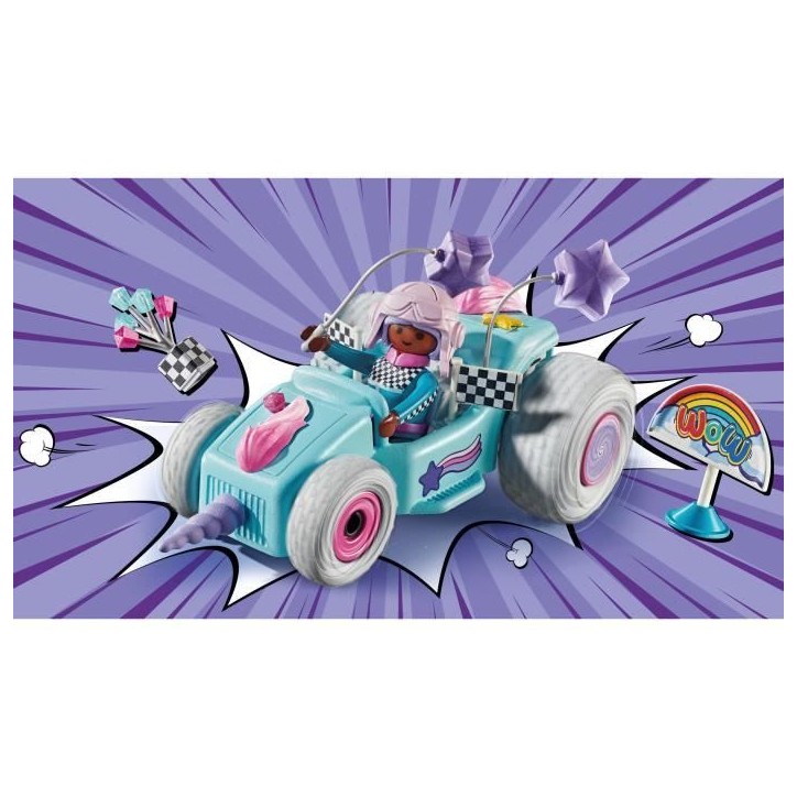 PLAYMOBIL 71635 Jeune fille licorne et kart, Funstars, 46 pieces, des 4 ans