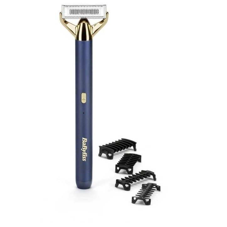 Tondeuse a barbe et rasoir - BABYLISS - X-Blade Super-X Metal - Sans fil - Autonomie 45 min - 4 sabots - Edition or & bleu marin Tondeuse a barbe et rasoir - BABYLISS - X-Blade Super-X Metal - Sans fil - Autonomie 45 min - 4 sabots - Edition or & bleu marin