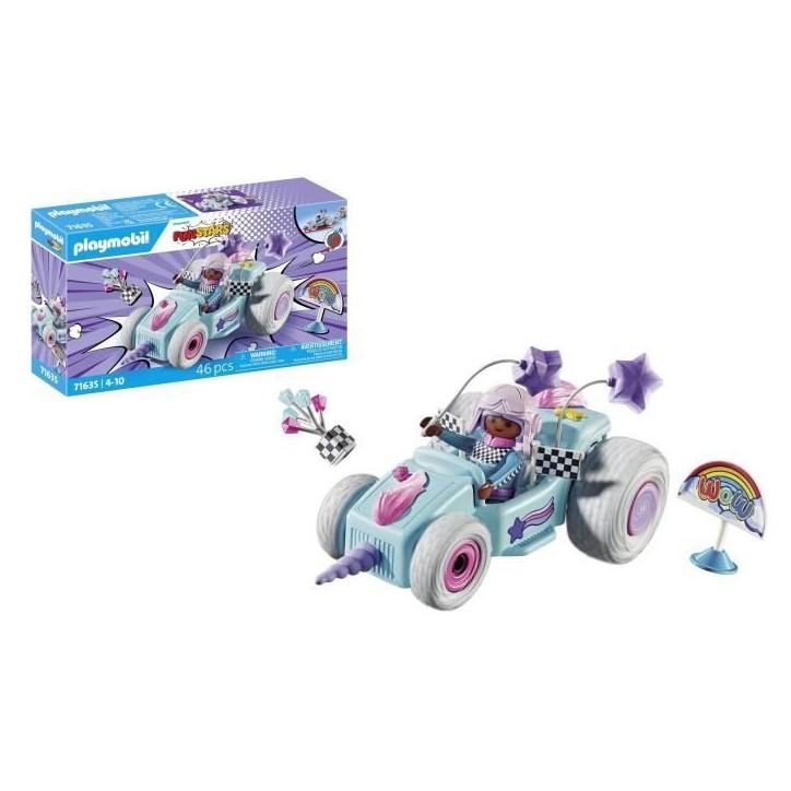 PLAYMOBIL 71635 Jeune fille licorne et kart, Funstars, 46 pieces, des 4 ans